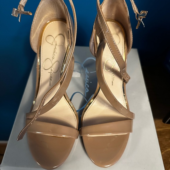 Jessica Simpson Womens Rayli Stilettos Open Toe Nude Sandals - Picture 2 of 6